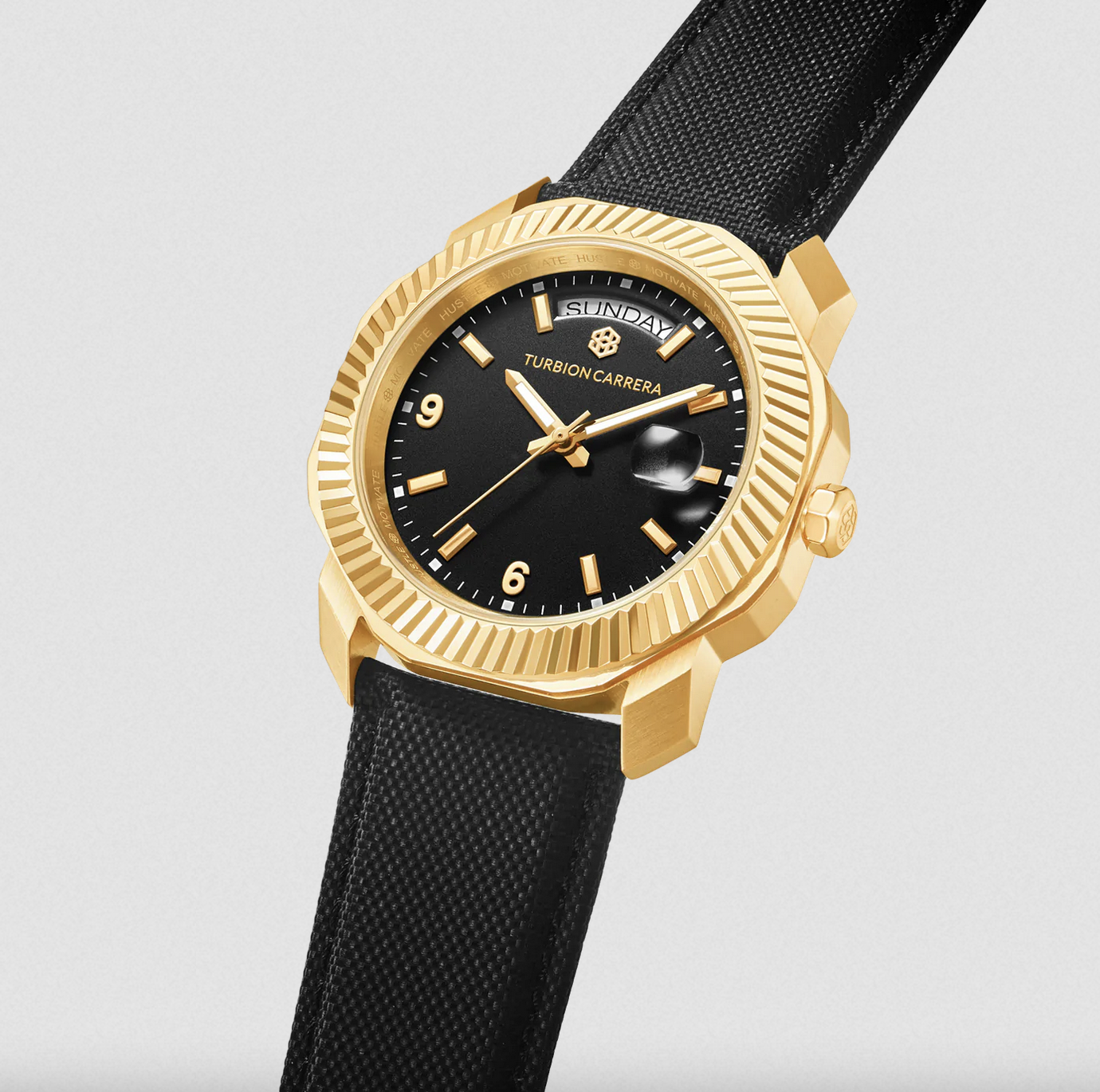 Introducing the Turbion Carrera Excellence Day-Date (Gold and Black)